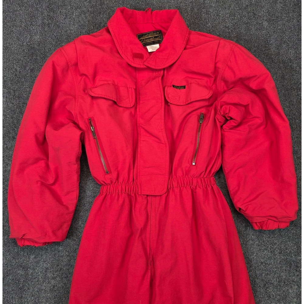 Vintage Eddie Bauer Expedition Outfitter Ski Suit Red Womens 12 Insulated USA